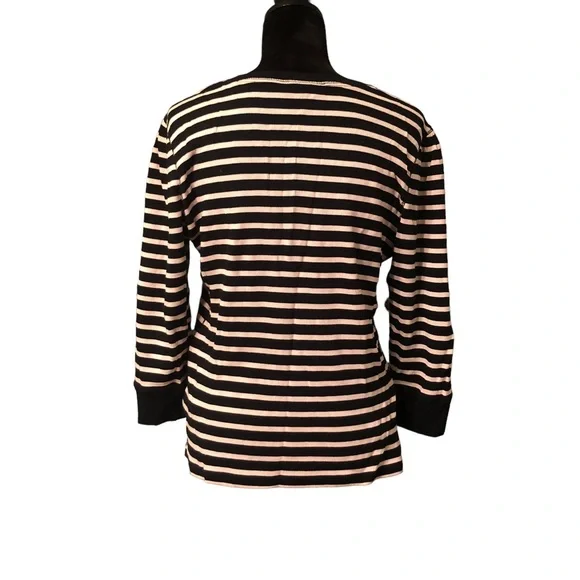 Ralph Lauren Striped Lace Neck Top size XL - Picture 3 of 5